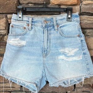 American Eagle Outfitters Light Wash Distressed Jean Shorts